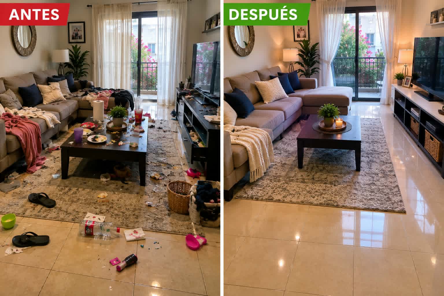 Living room — Before & After